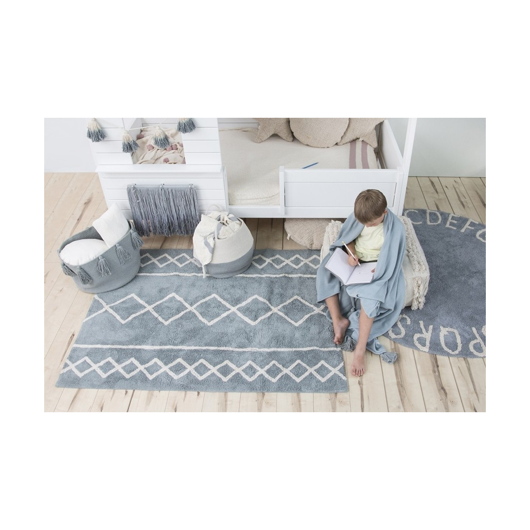 Dywan bawełniany Oasis Vintage Blue Natural 120 x 160cm, Lorena Canals