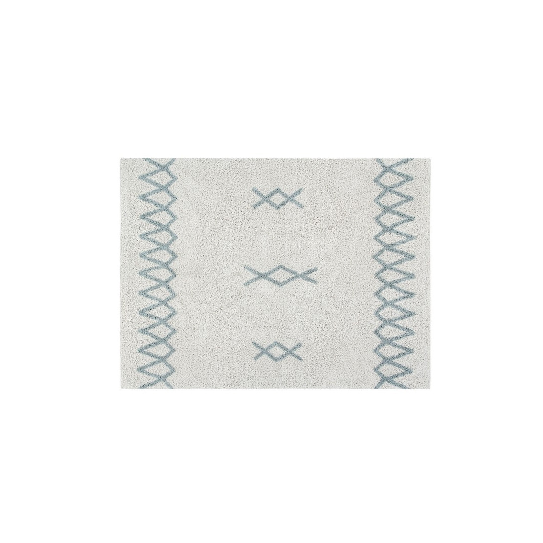 Lorena Canals Dywan bawełniany Atlas Natural Vintage Blue 120 x 160 cm