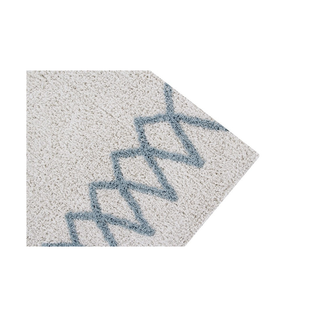 Lorena Canals Dywan bawełniany Atlas Natural Vintage Blue 120 x 160 cm