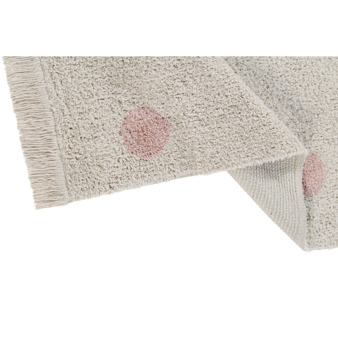 Lorena Canals Dywan bawełniany Hippy Dots Natural Vintage Nude 120 x 160 cm