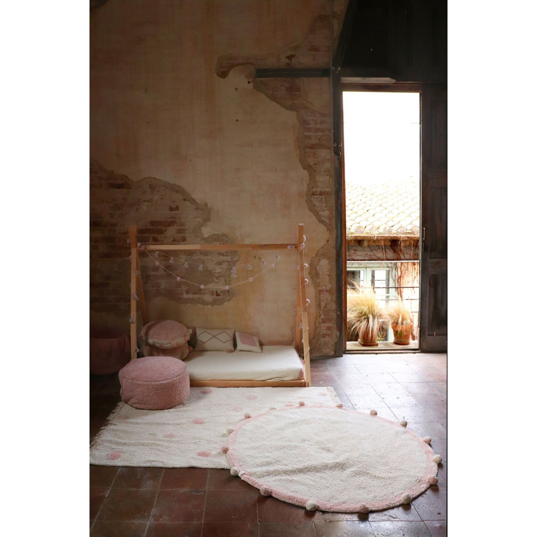 Lorena Canals Dywan bawełniany Hippy Dots Natural Vintage Nude 120 x 160 cm