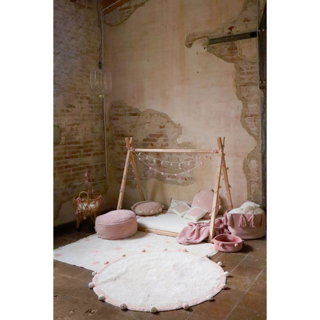 Lorena Canals Dywan bawełniany Hippy Dots Natural Vintage Nude 120 x 160 cm