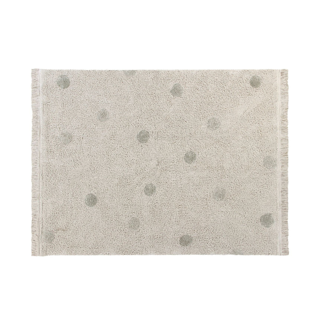 Lorena Canals Dywan bawełniany Hippy Dots Natural Olive 120 x 160 cm