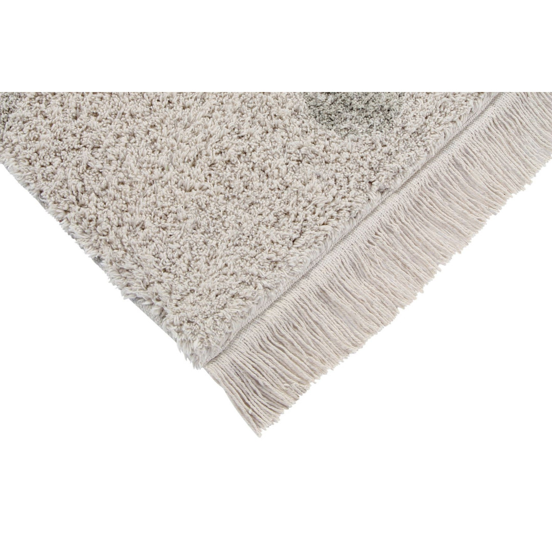 Lorena Canals Dywan bawełniany Hippy Dots Natural Olive 120 x 160 cm