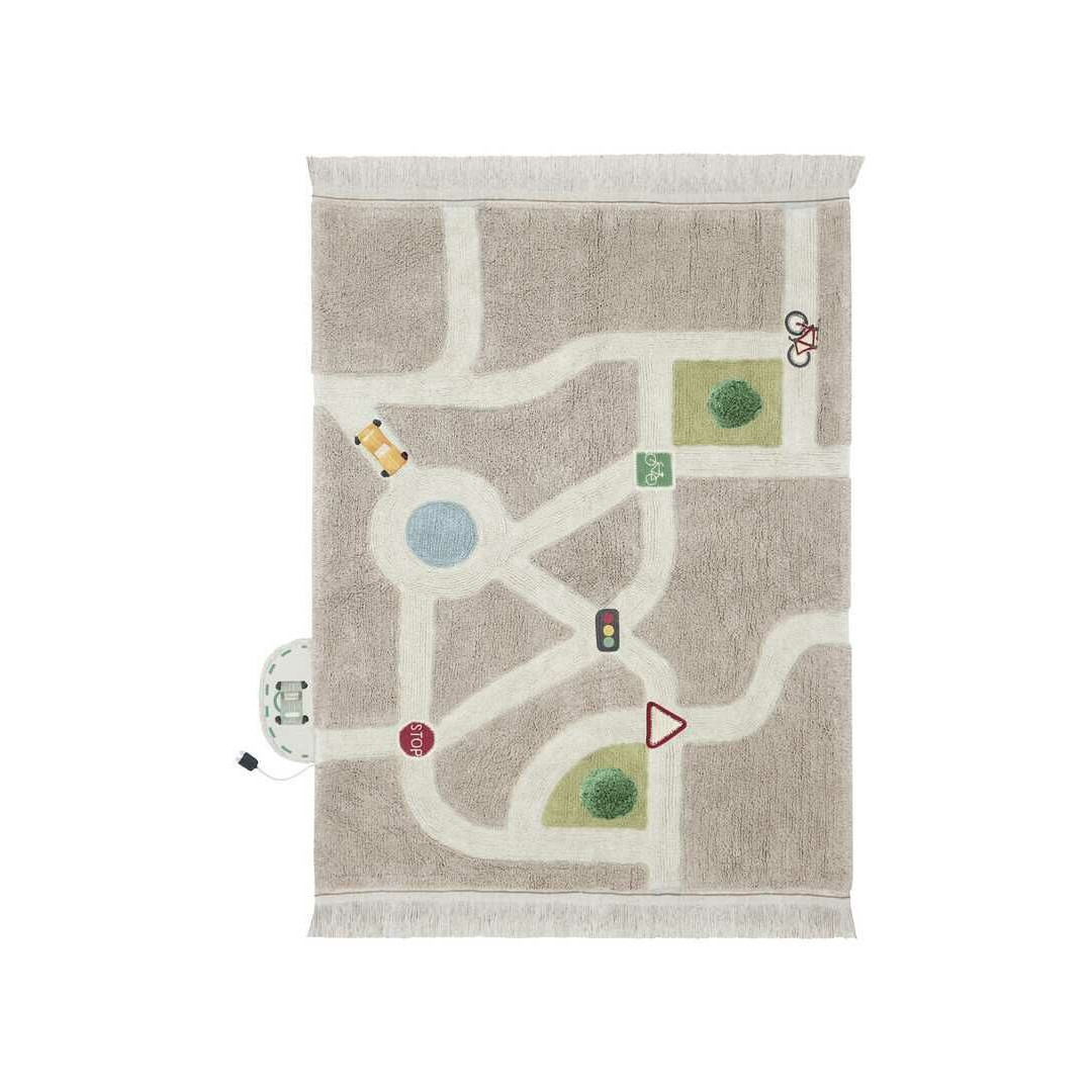 Dywan bawełniany do zabawy mapa miasta Eco-City 120x170 cm Lorena Canals