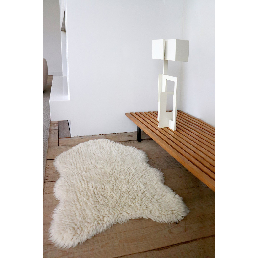 Dywan wełniany Woolly White 75x110 cm Lorena Canals