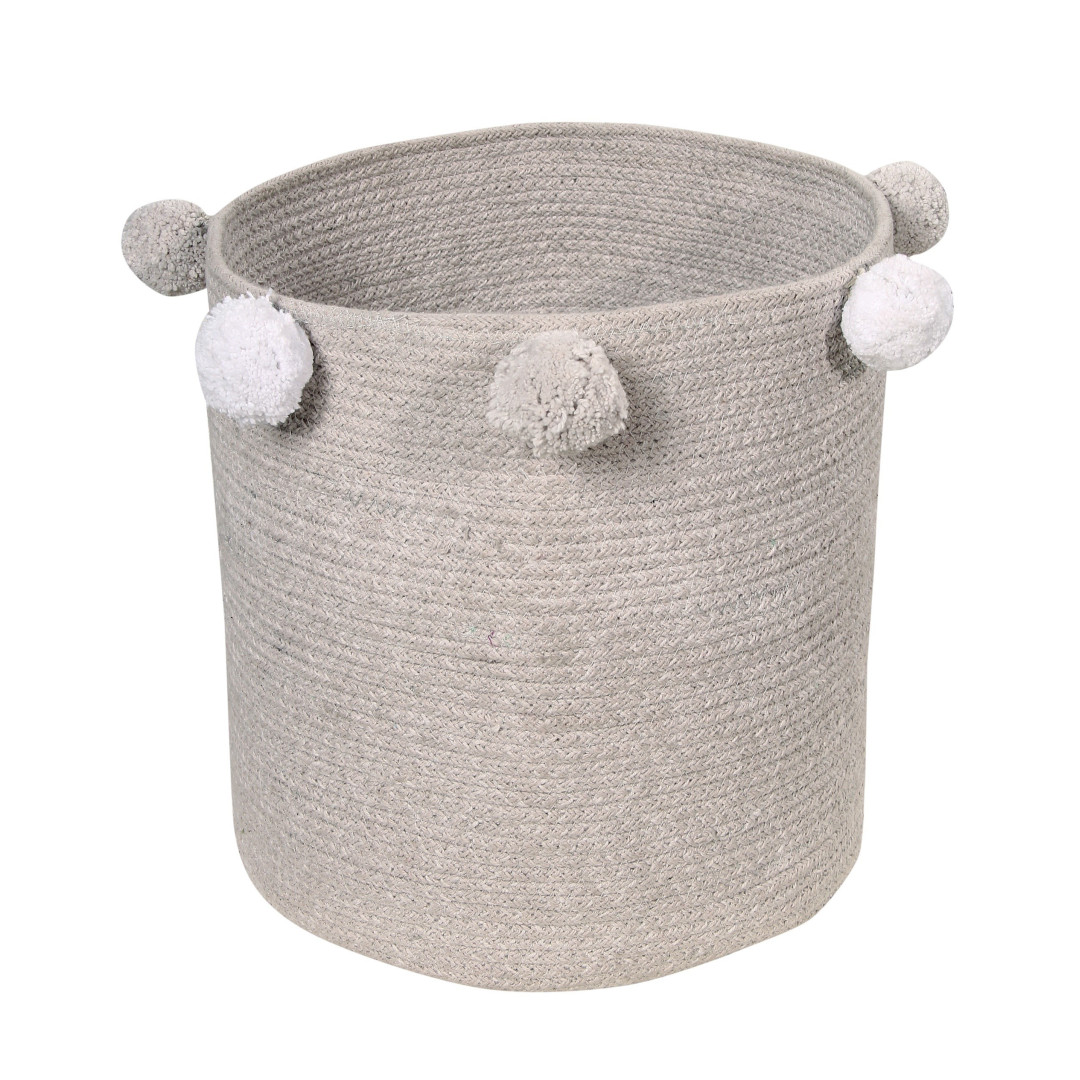 Kosz bawełniany z kulkami Bubbly Grey - MySweetRoom