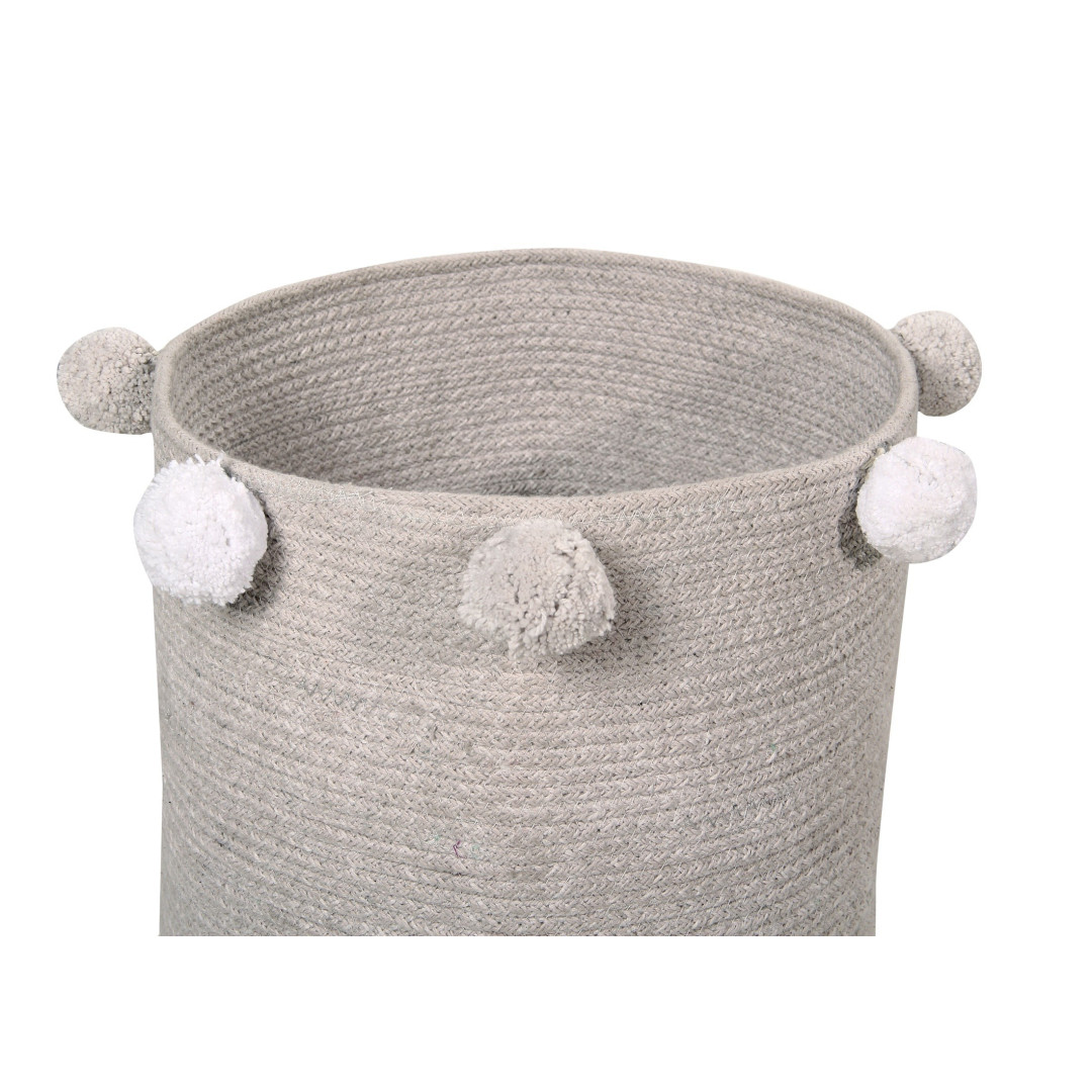 Kosz bawełniany z kulkami Bubbly Grey - MySweetRoom