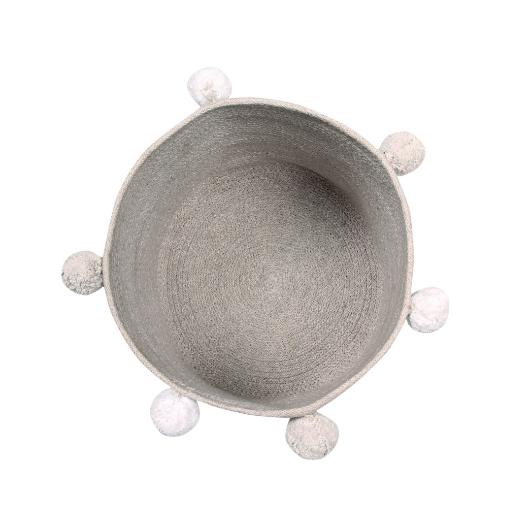 Kosz bawełniany z kulkami Bubbly Grey - MySweetRoom
