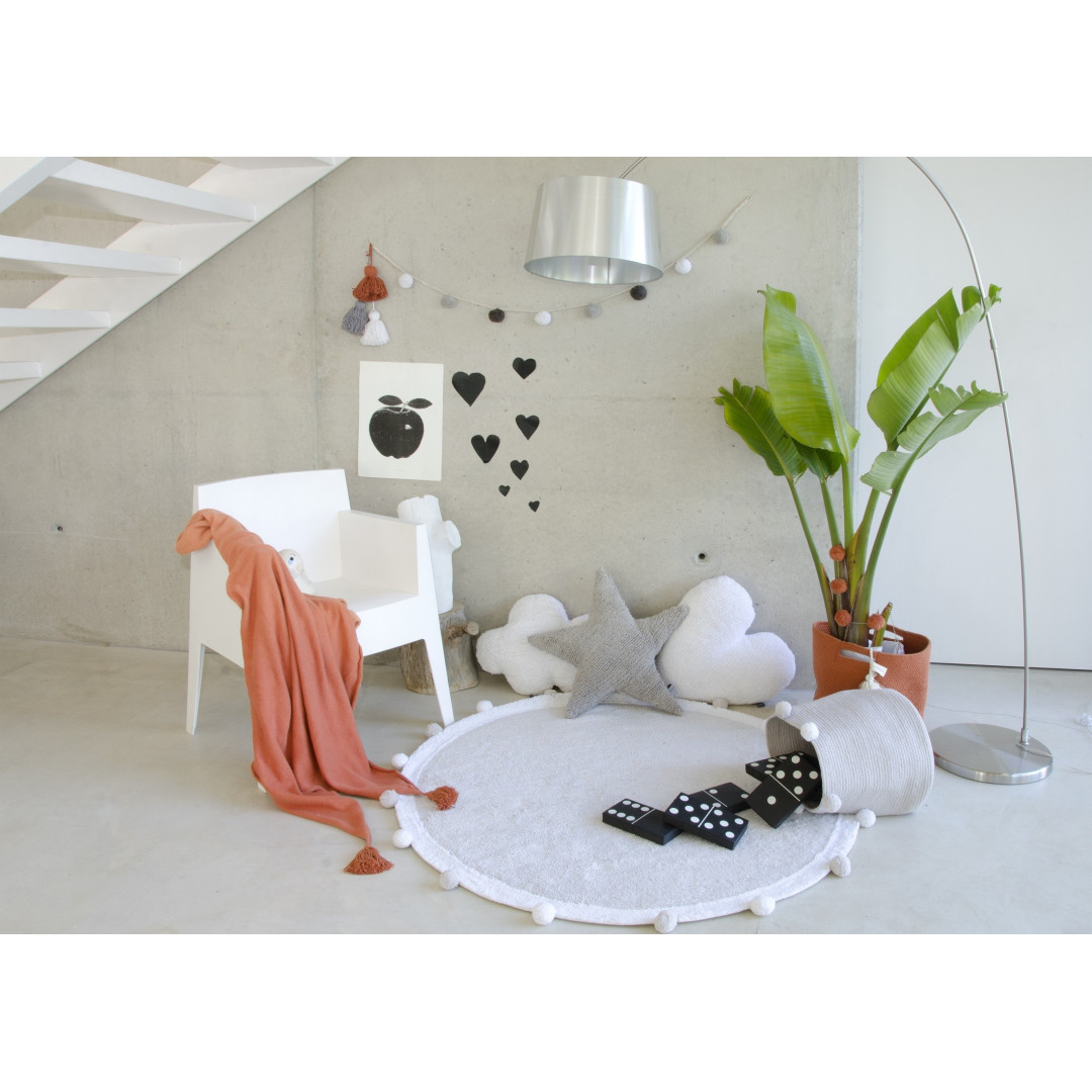 Kosz bawełniany z kulkami Bubbly Grey - MySweetRoom