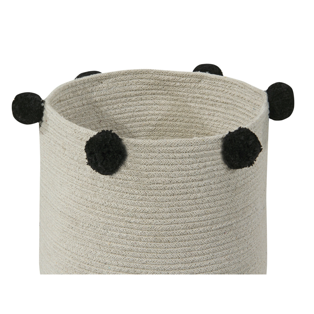 Kosz bawełniany z kulkami Natural Black - MySweetRoom