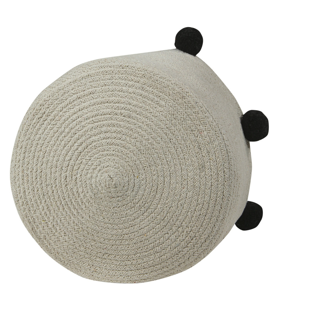Kosz bawełniany z kulkami Natural Black - MySweetRoom