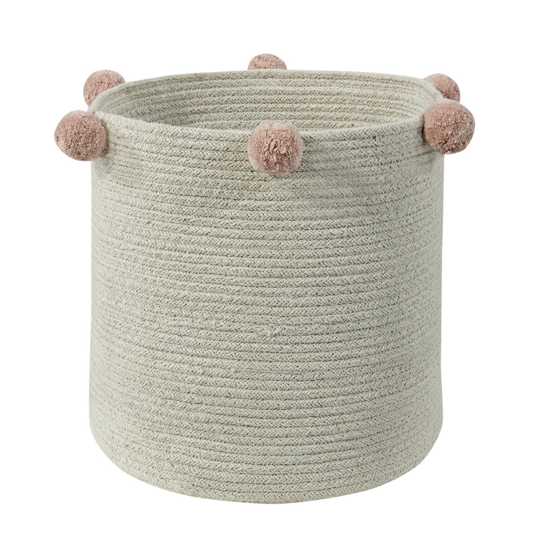 Kosz bawełniany z kulkami Natural Nude - - MySweetRoom