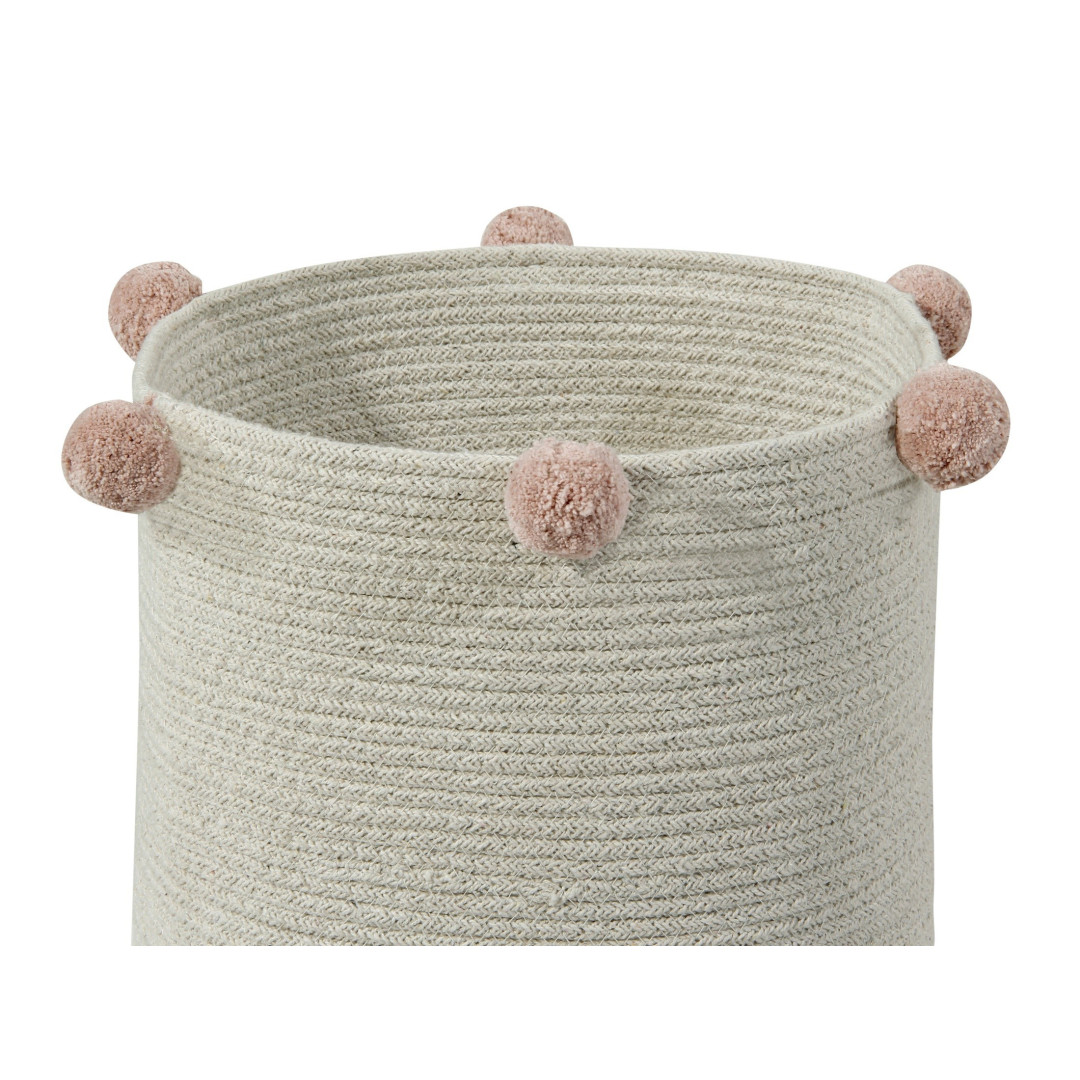 Kosz bawełniany z kulkami Natural Nude - - MySweetRoom