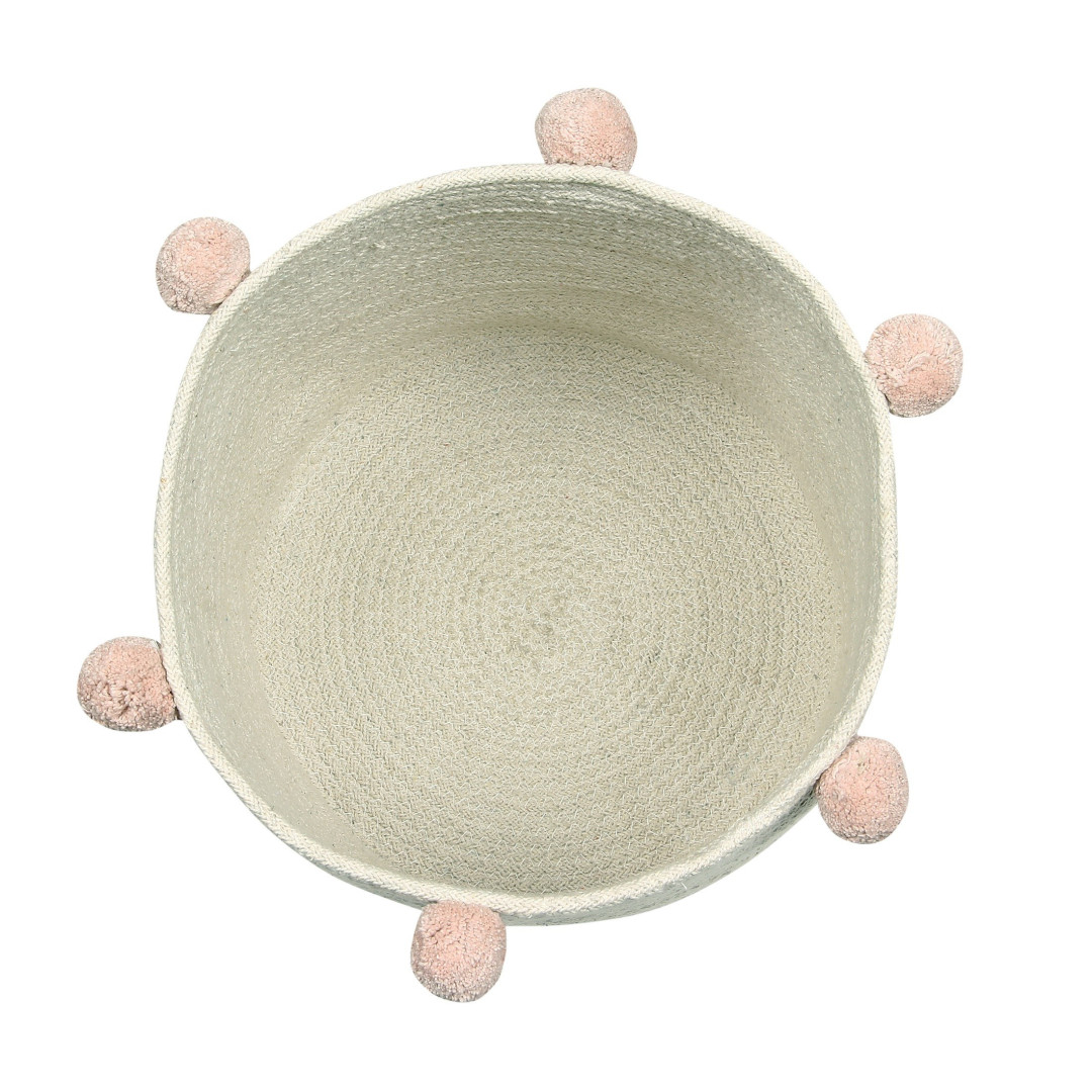 Kosz bawełniany z kulkami Natural Nude - - MySweetRoom
