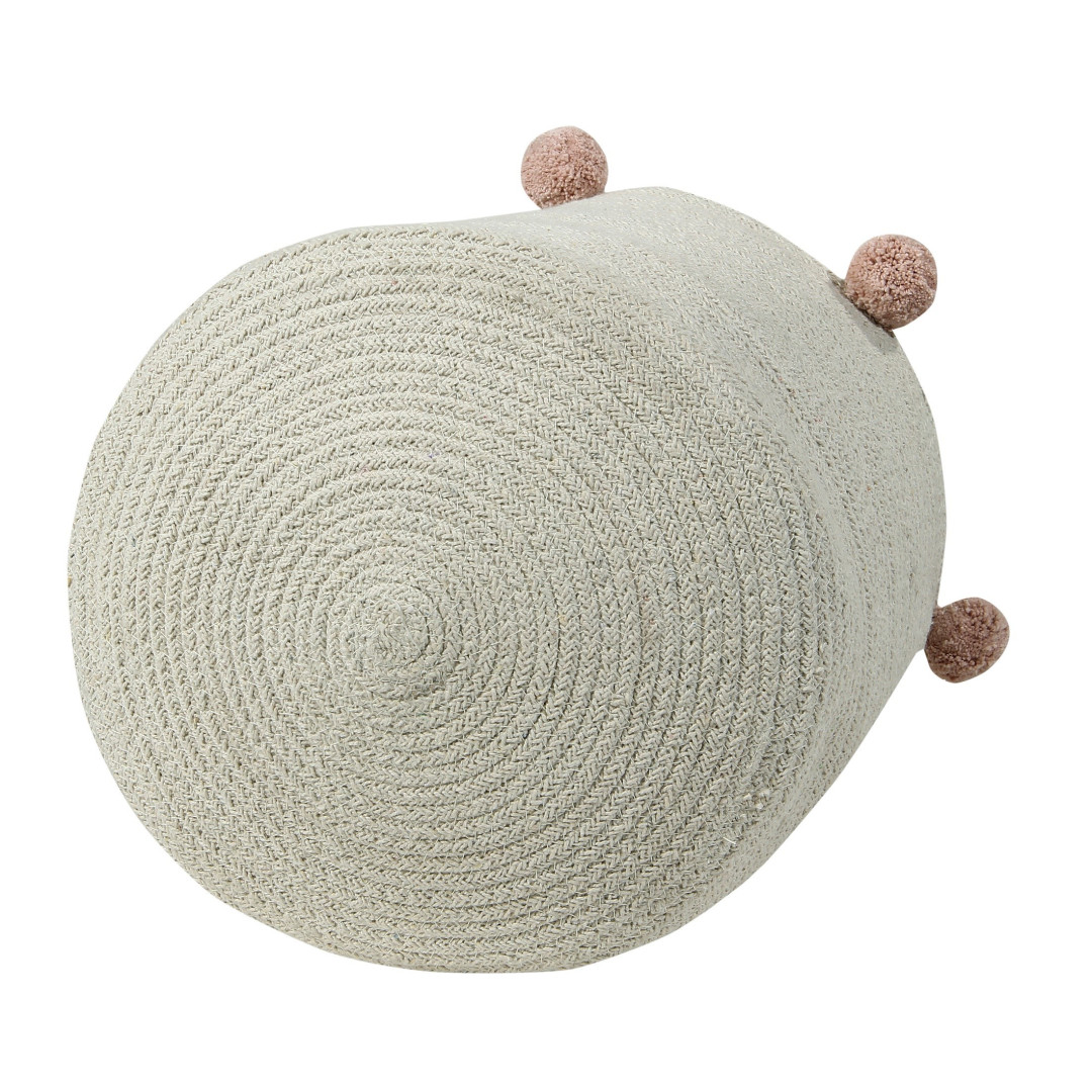 Kosz bawełniany z kulkami Natural Nude - - MySweetRoom