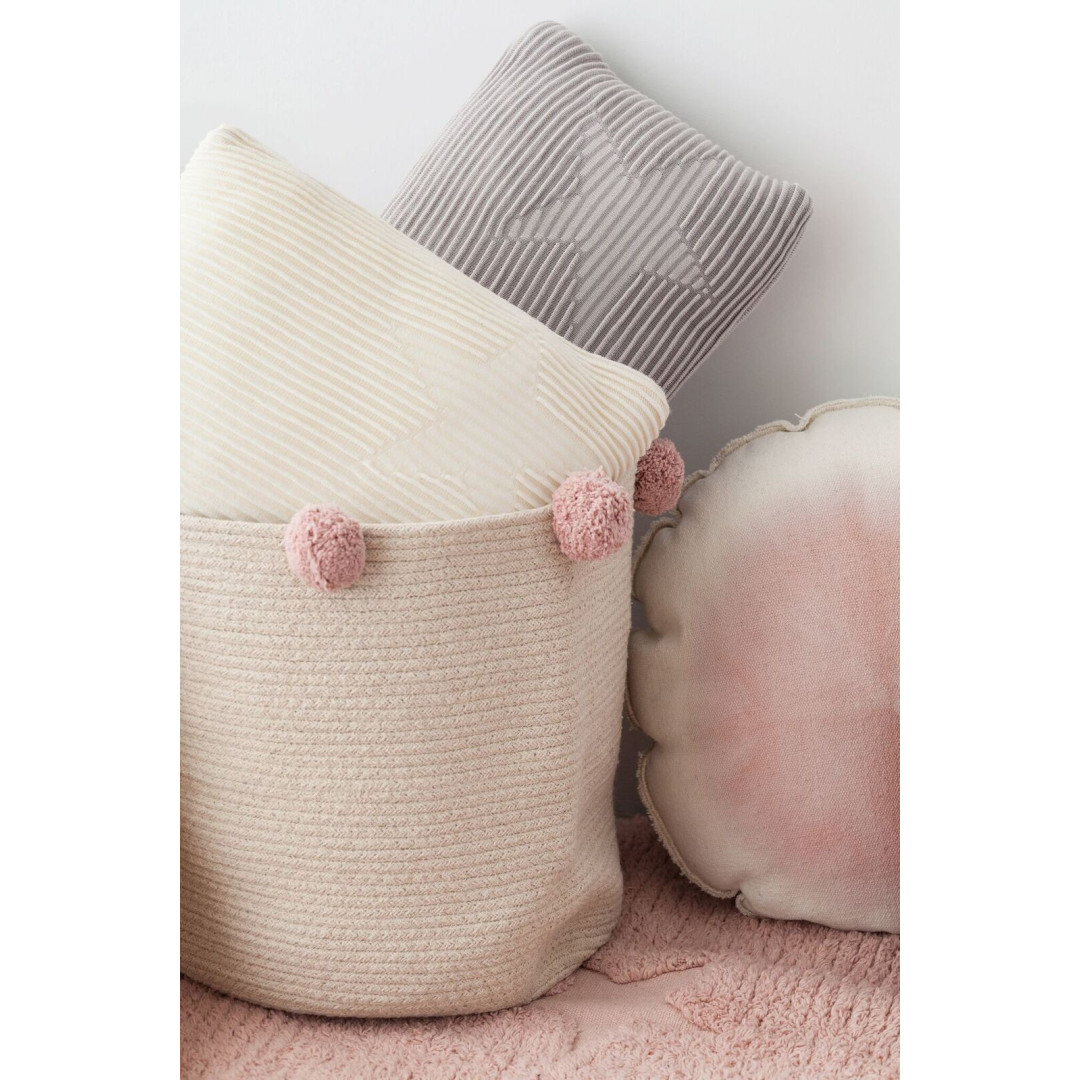 Kosz bawełniany z kulkami Natural Nude - - MySweetRoom