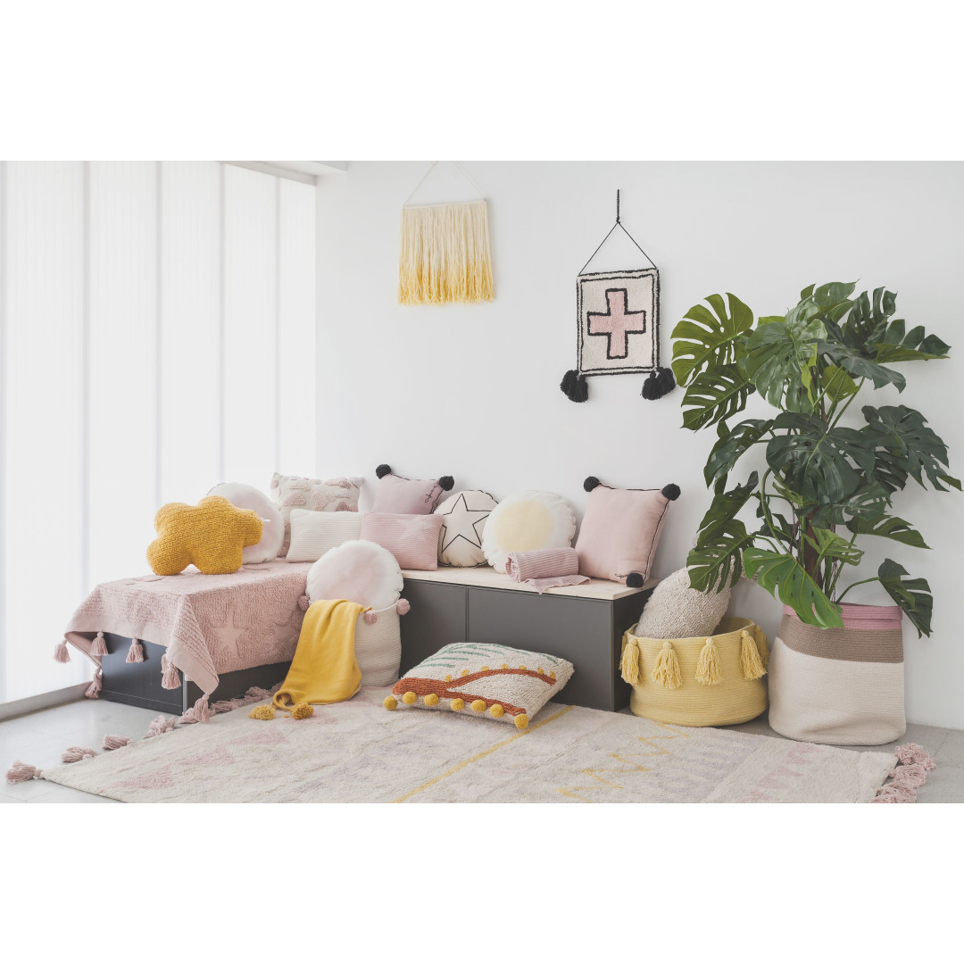 Kosz bawełniany z kulkami Natural Nude - - MySweetRoom