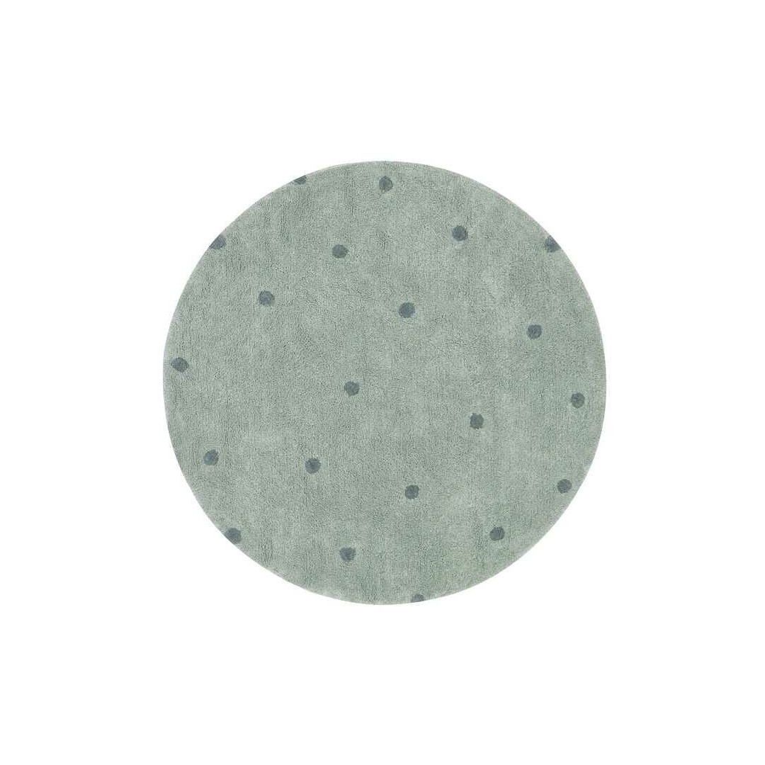 Dywan do prania Round Dot Blue Sage Ø140cm