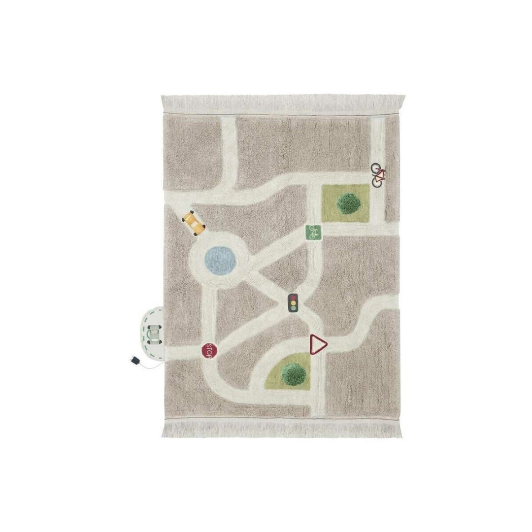 Dywan bawełniany do zabawy mapa miasta Eco-City, 200x300 cm, Maxi Rugs Lorena Canals