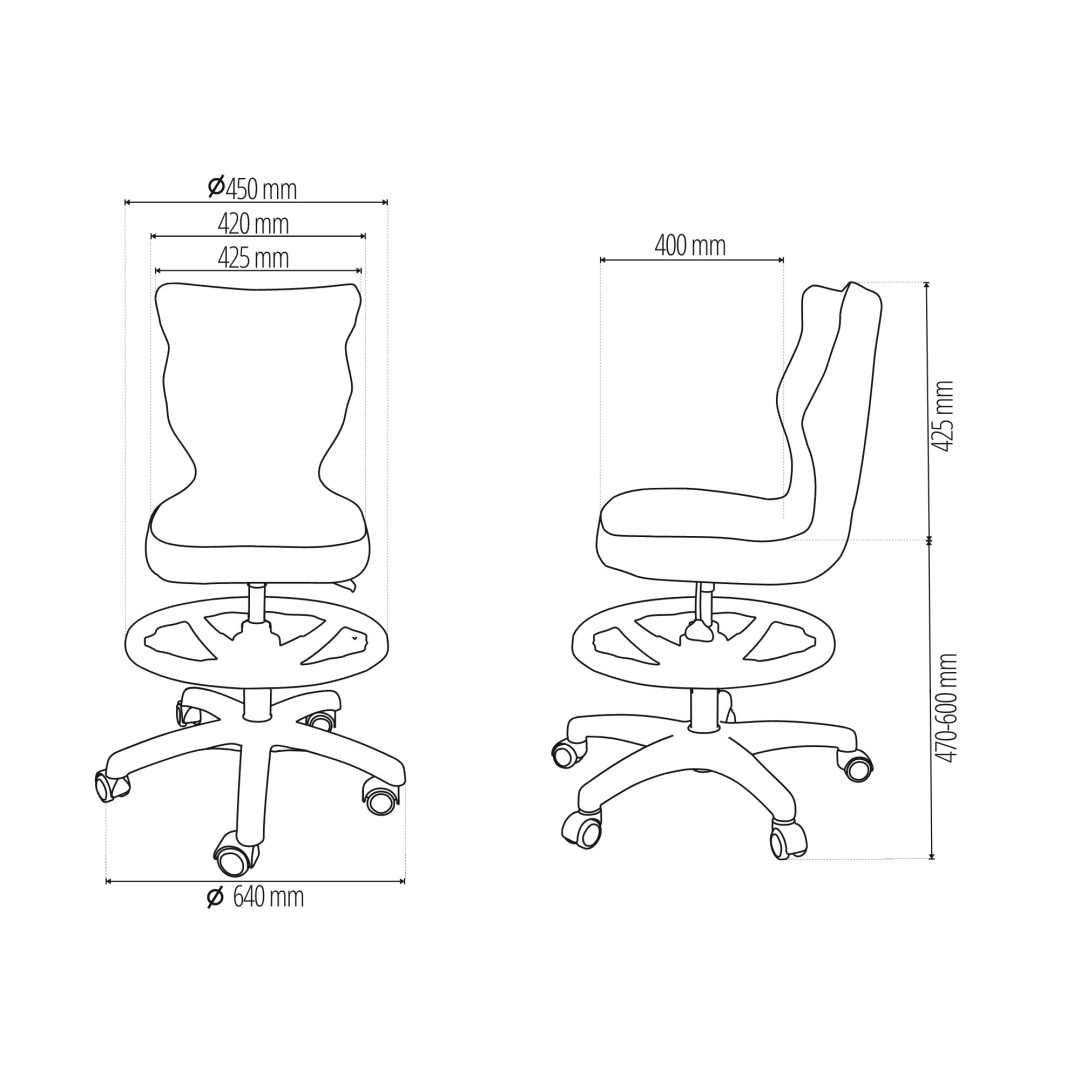 Krzesło młodzieżowe Petit czarny Velvet 05 rozmiar 6 WK+P