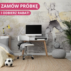 MALUMI TAPETA DO POKOJU DZIECIĘCEGO - SOCCER - yellow - młodzieżowa tapeta z motywem piłki nożnej