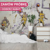 MALUMI TAPETA DO POKOJU DZIECIĘCEGO - BASKETBALL - violet - młodzieżowa tapeta z motywem piłki nożnej - MySweetRoom