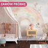 Tapeta do pokoju dziecka RAINBOW - mint - tapeta do pokoju dziecięcego z tęczą i zwierzątkami - - MySweetRoom
