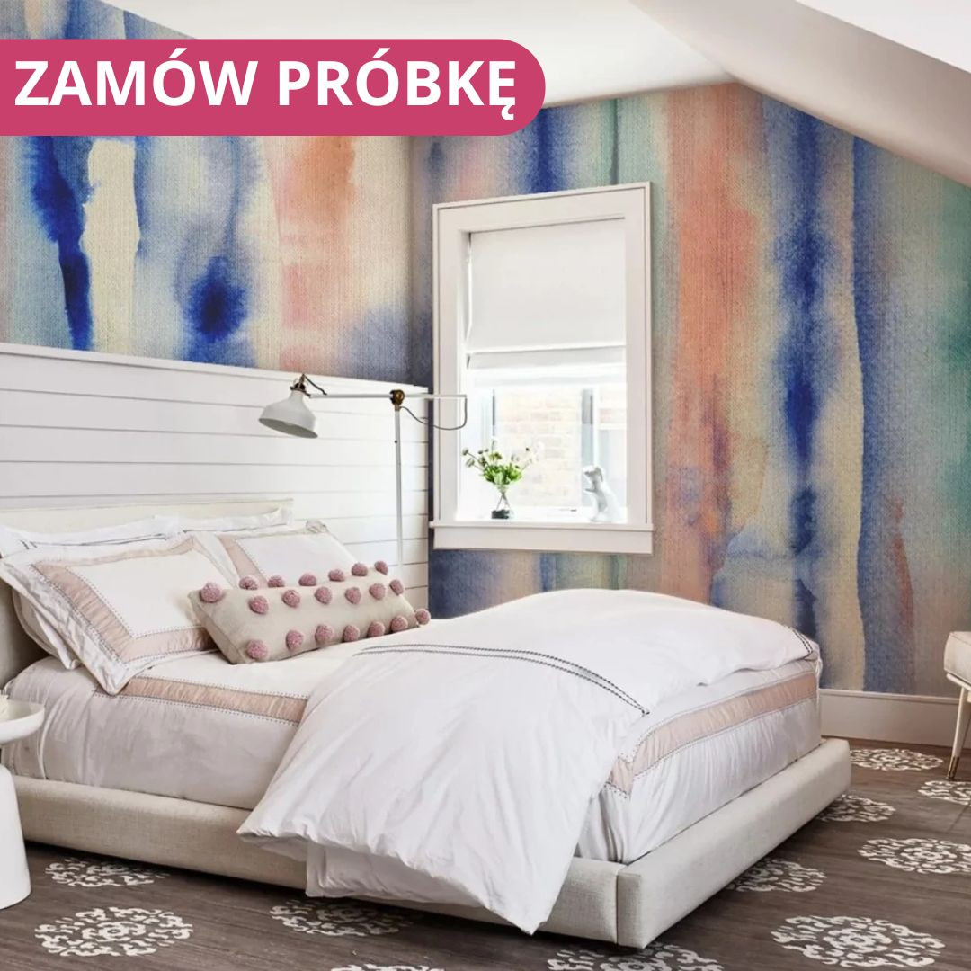 Tapeta do pokoju dziecka Aurora - pink abstraction - pionowe i poziome pasy do kreatywnego wnętrza - MySweetRoom