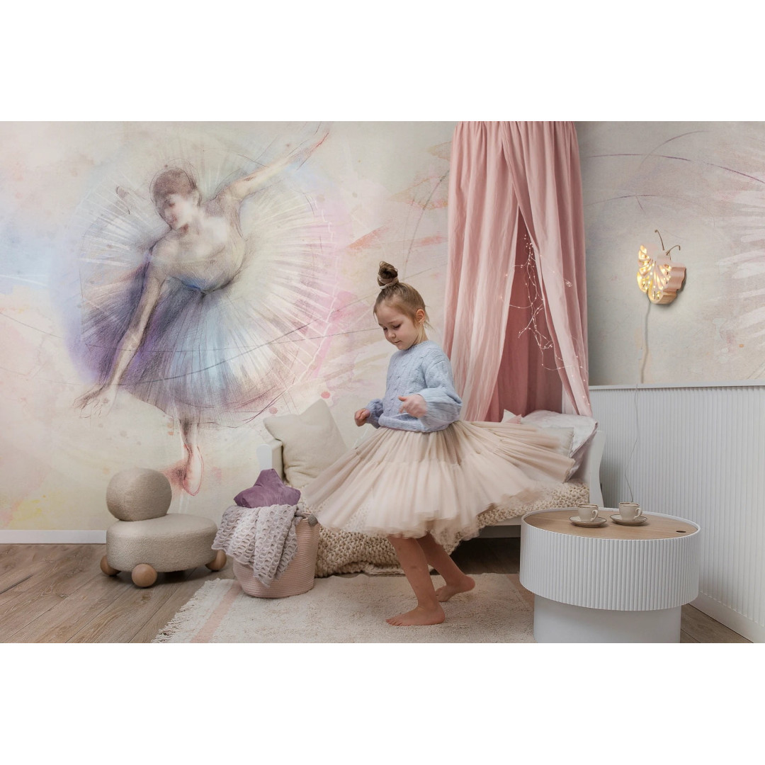 MALUMI Tapeta do pokoju dziecięcego - BALLET - rainbow - tapeta dla tancerki do pokoju dziewczęcego - My Sweet Room