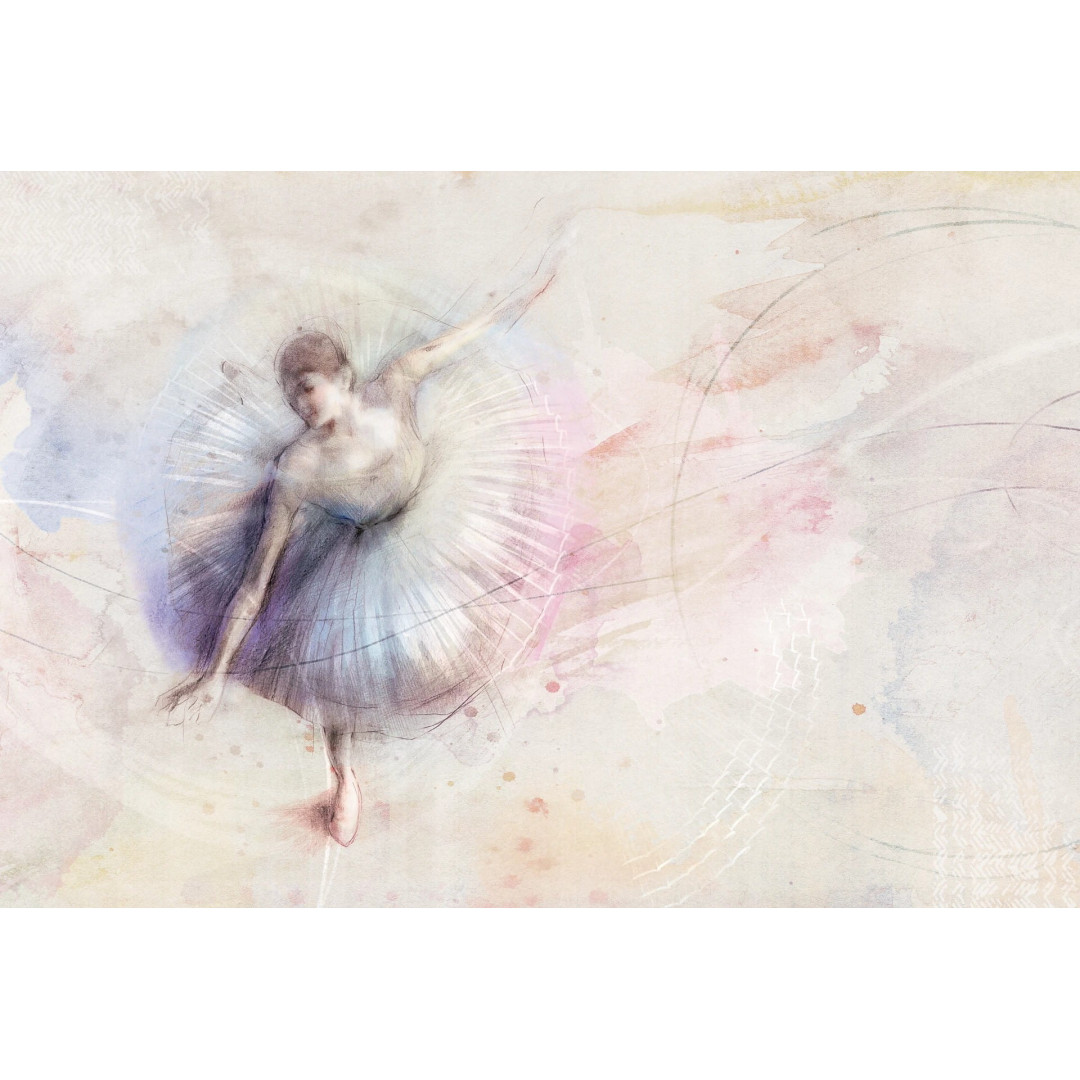 MALUMI Tapeta do pokoju dziecięcego - BALLET - rainbow - tapeta dla tancerki do pokoju dziewczęcego - My Sweet Room
