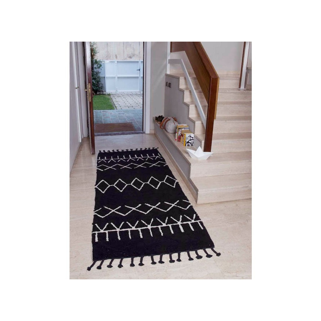 Lorena Canals Dywan bawełniany Bereber Black P 80 x 230 cm
