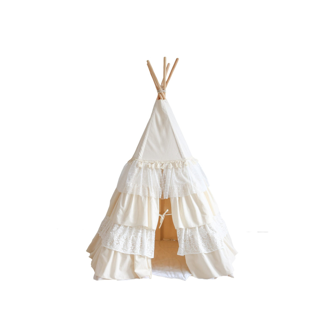 Namiot tipi z falbanami "Shabby chic"