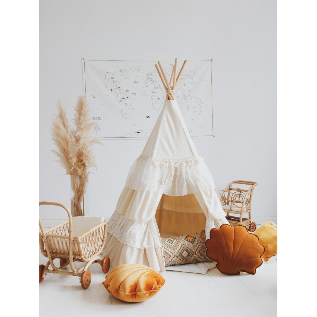 Namiot tipi z falbanami "Shabby chic"