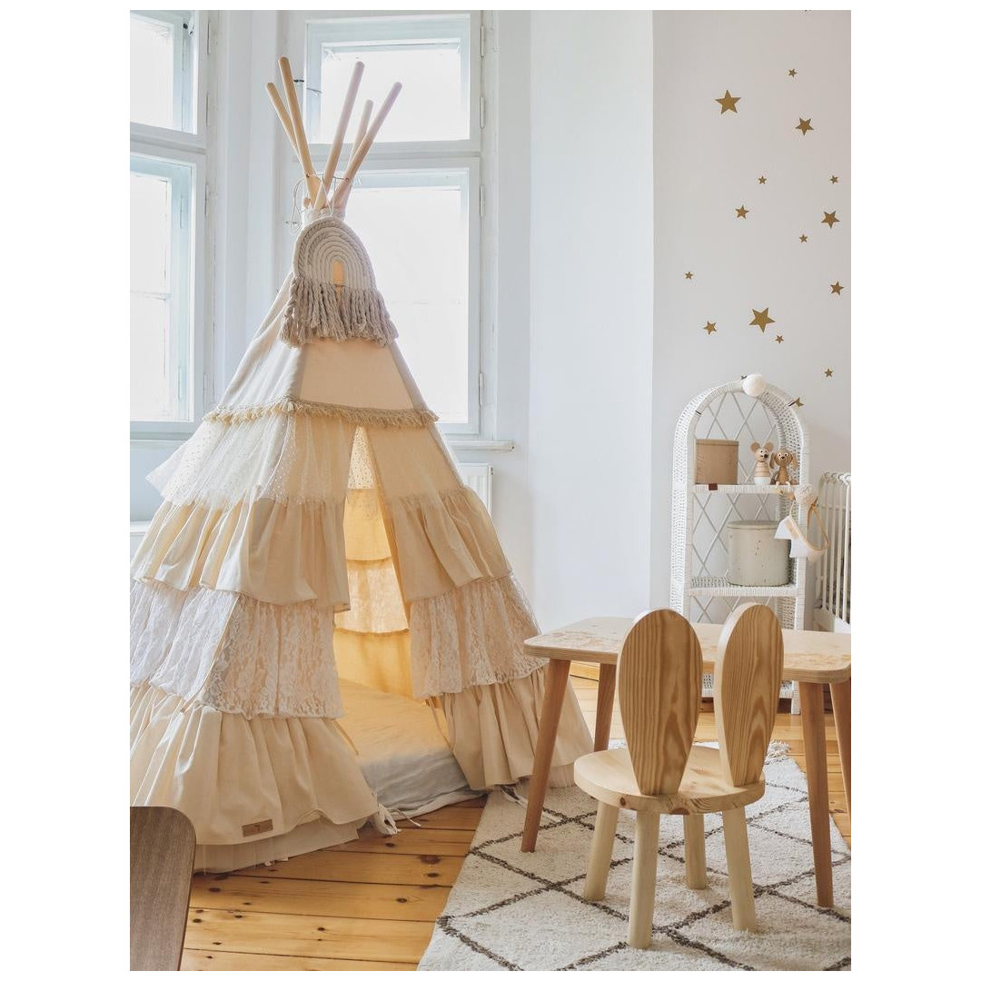 Namiot tipi z falbanami "Shabby chic"