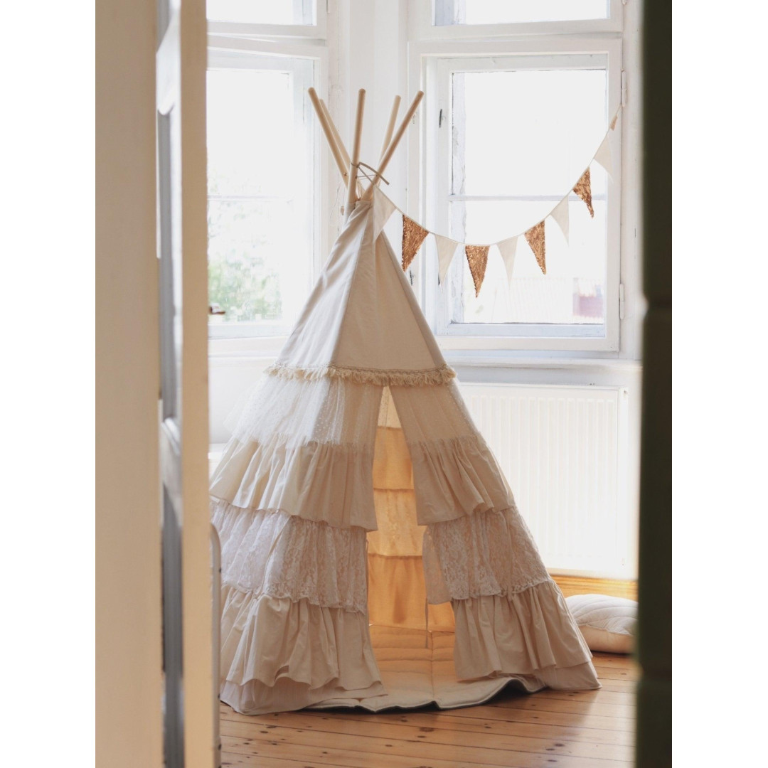Namiot tipi z falbanami "Shabby chic"