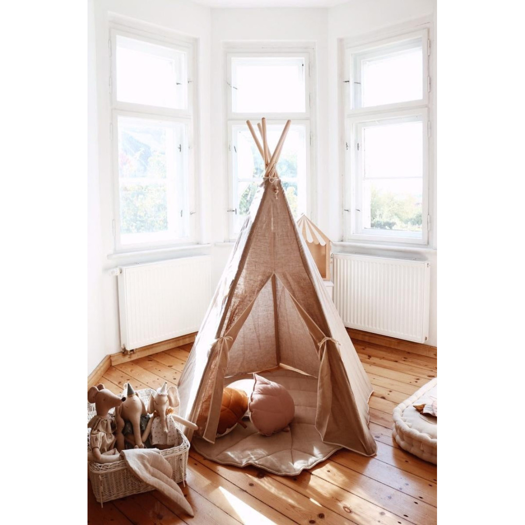 Lniany namiot tipi dla dzieci "Naturalny len"