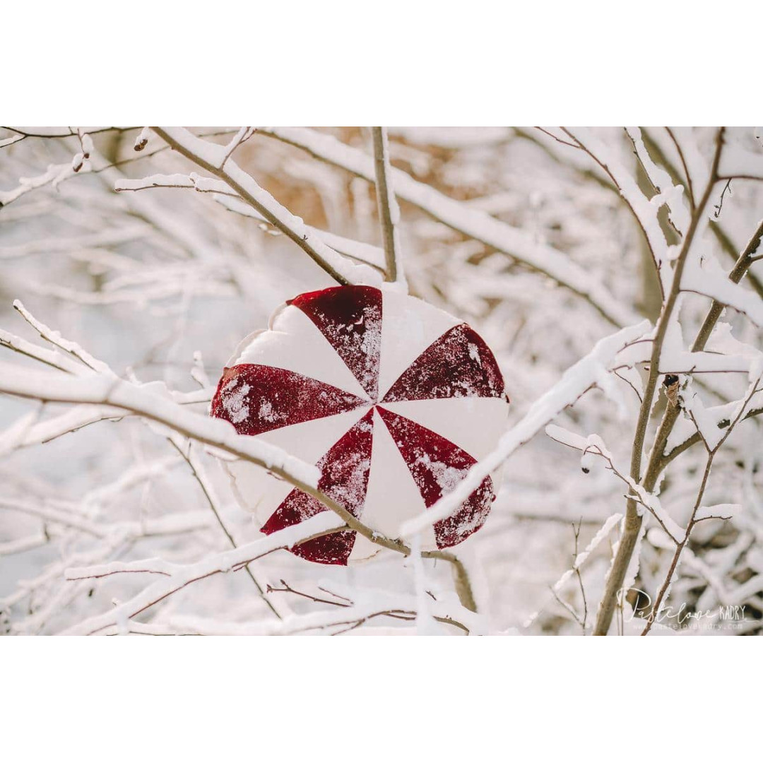 Poduszka świąteczna ozdobna "Czerwony cukierek"