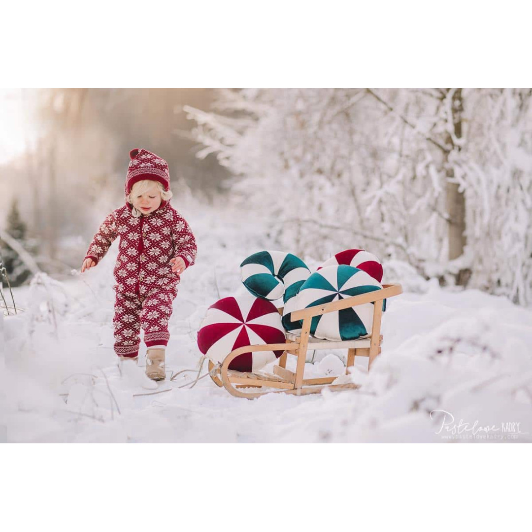 Poduszka świąteczna ozdobna "Czerwony cukierek"