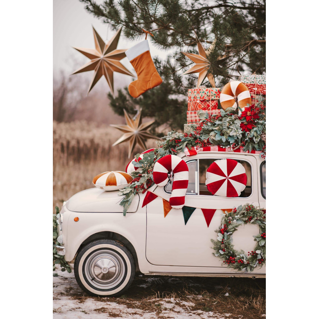 Poduszka świąteczna ozdobna "Czerwony cukierek"