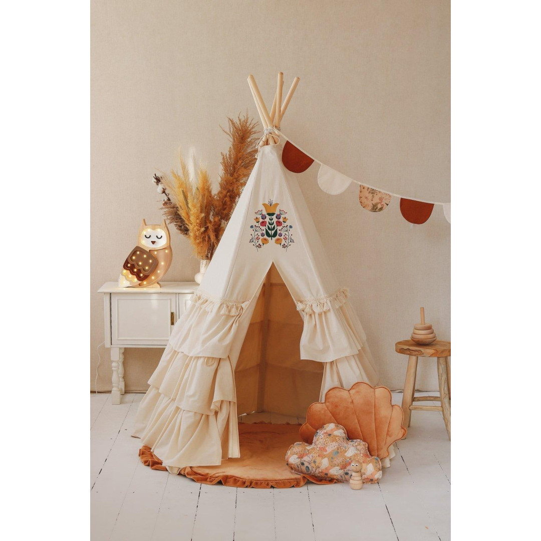 Namiot tipi dla dzieci z falbanami "Folk"
