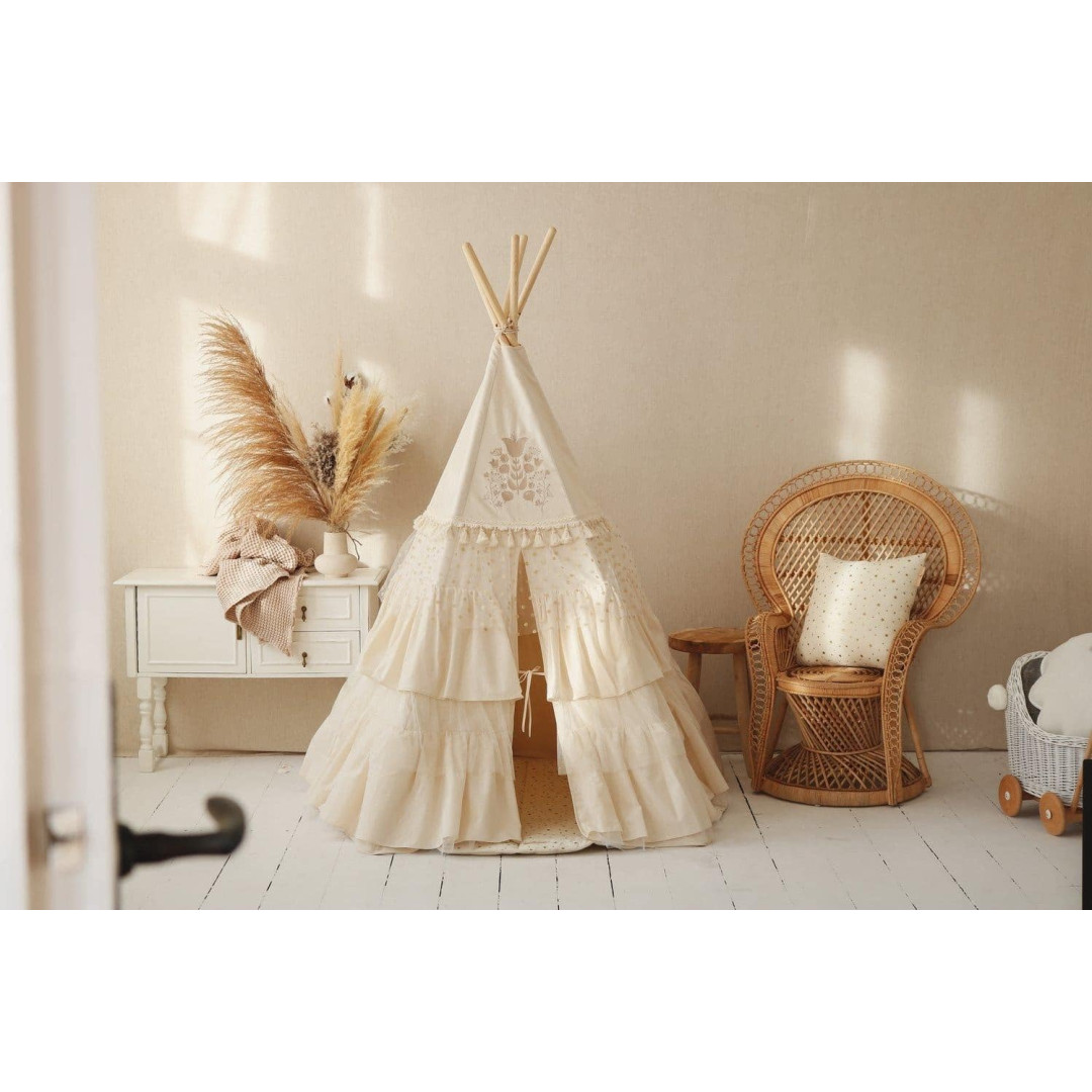 Namiot tipi dla dzieci z falbanami "Boho"