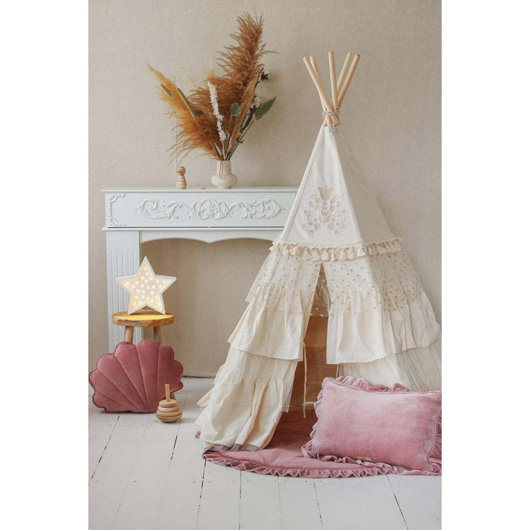 Namiot tipi dla dzieci z falbanami "Boho"