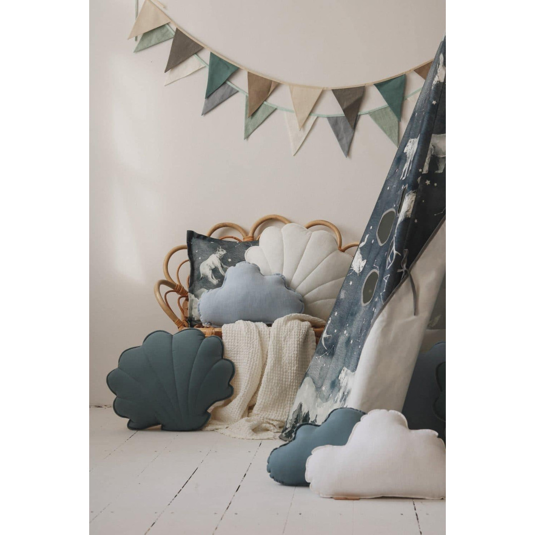 Lniana poduszka chmurka dla dziecka "Baby blue"