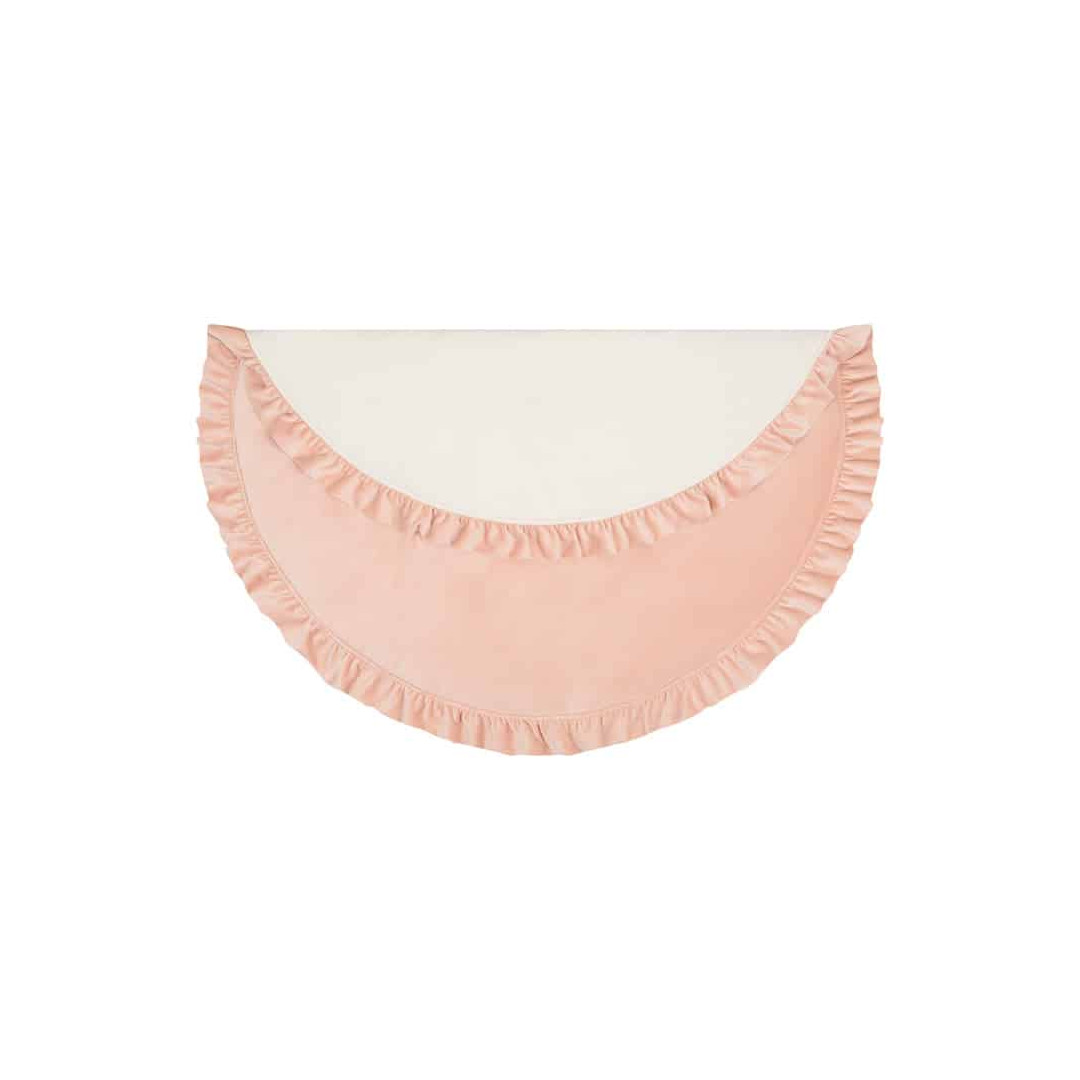 Mata soft welwet z falbanką "Peach fuzz"