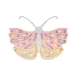 Lampa drewniana motyl - strawberry cream