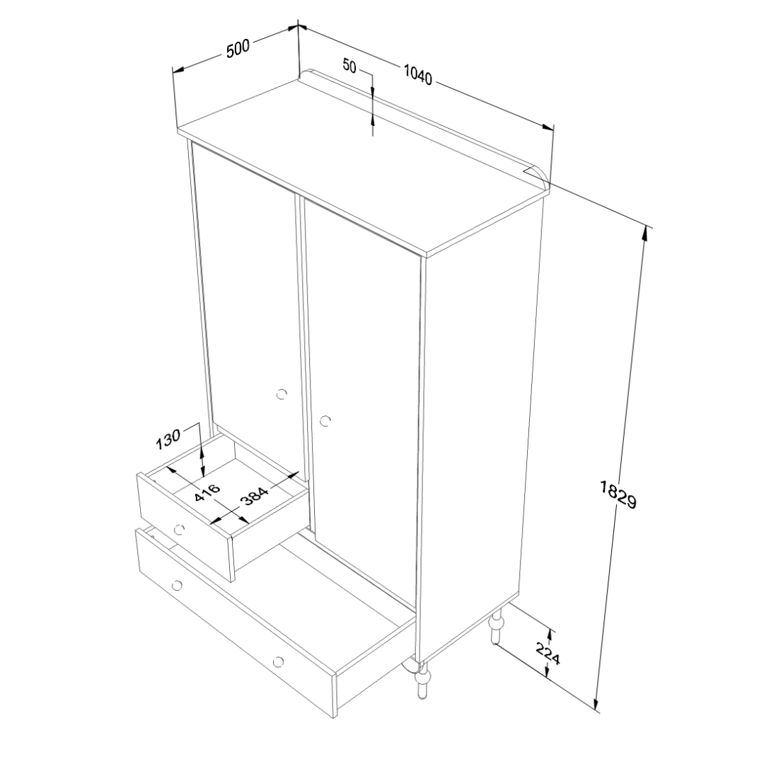 Szafa Babushka Wood Luck biała - MySweetRoom