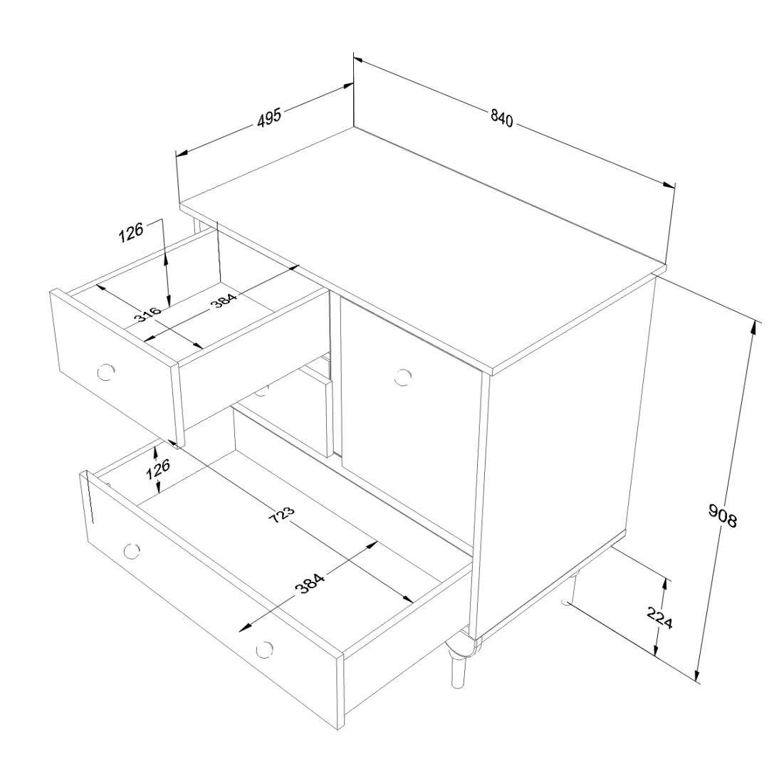 Komoda Mała babushka Wood Luck biała - MySweetRoom
