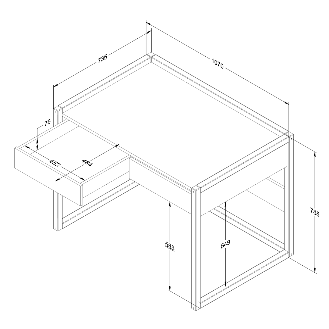 Biurko Basic Wood Luck białe - MySweetRoom