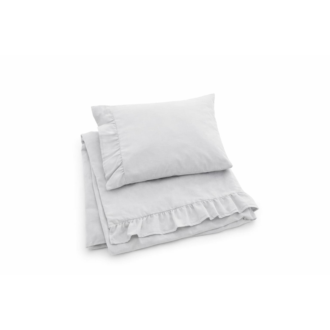 OUTLET - LA DOUCEUR pościel szara z falbanką  90x120 - MySweetRoom